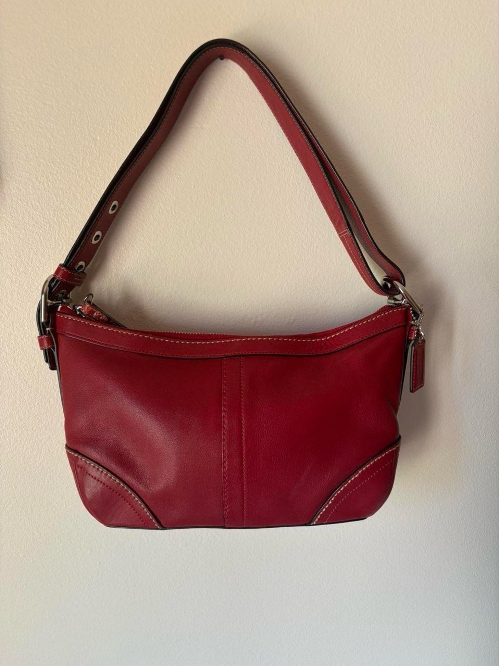 Coach Leather SoHo in Cherry Red